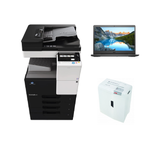 Kserokopiarka czarno biała A3+ Laptop + niszczarka. Zestaw biurowy