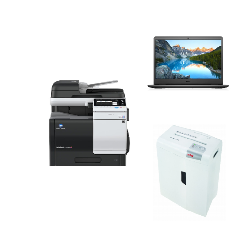 Kserokopiarka kolorowa A4 + Laptop + Niszczarka. Zestaw biurowy