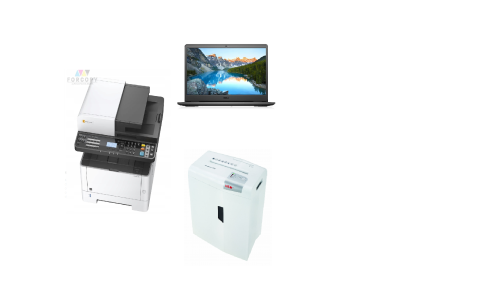 Kserokopiarka czarno biała A4 + Laptop + Niszczarka. Zestaw biurowy